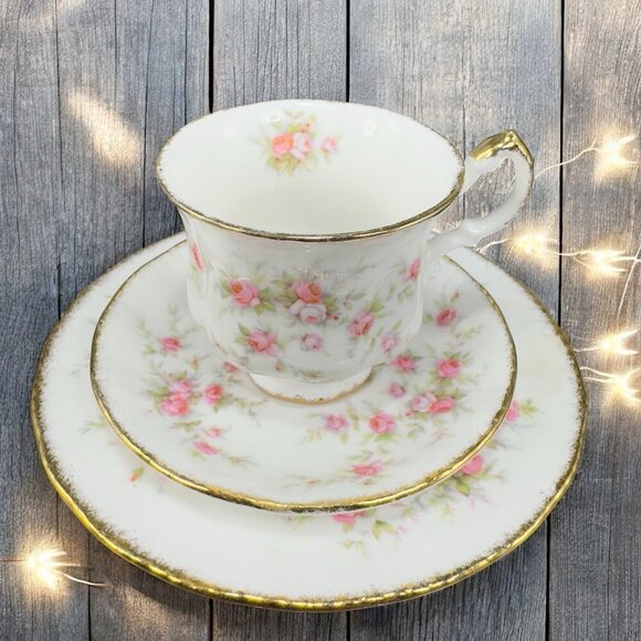 Vintage Paragon Victoriana Rose Fine Bone China Plate Teacup Saucer Set England - Picture 1 of 16